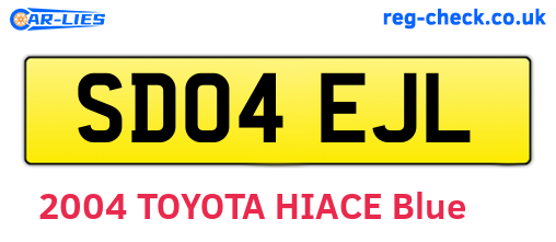 SD04EJL are the vehicle registration plates.
