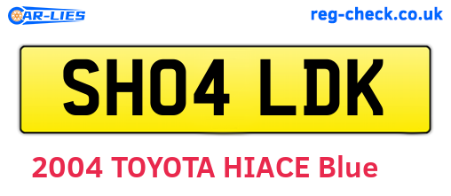 SH04LDK are the vehicle registration plates.