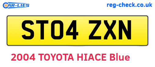 ST04ZXN are the vehicle registration plates.