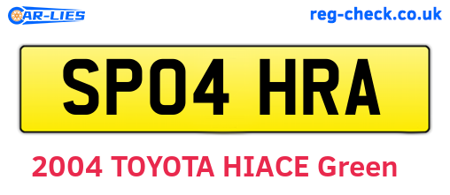 SP04HRA are the vehicle registration plates.