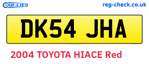 DK54JHA are the vehicle registration plates.