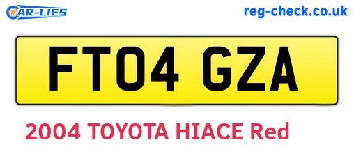 FT04GZA are the vehicle registration plates.