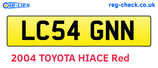 LC54GNN are the vehicle registration plates.