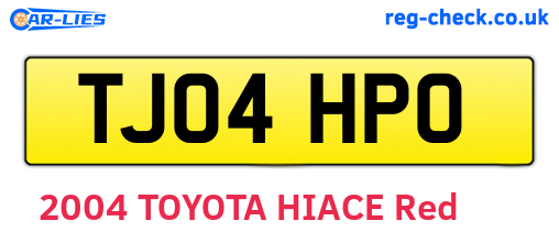 TJ04HPO are the vehicle registration plates.