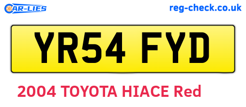 YR54FYD are the vehicle registration plates.