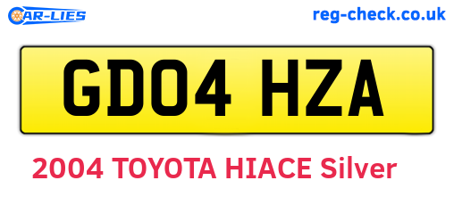 GD04HZA are the vehicle registration plates.