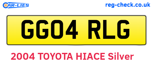 GG04RLG are the vehicle registration plates.