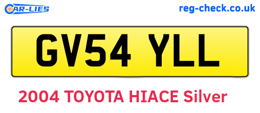 GV54YLL are the vehicle registration plates.