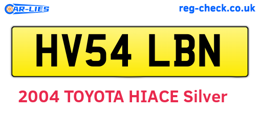 HV54LBN are the vehicle registration plates.