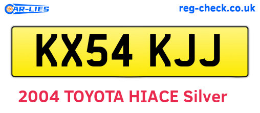 KX54KJJ are the vehicle registration plates.
