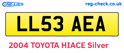 LL53AEA are the vehicle registration plates.