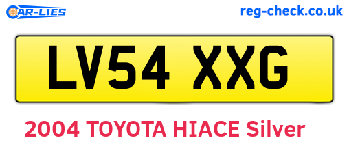 LV54XXG are the vehicle registration plates.