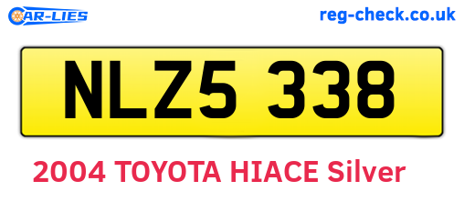 NLZ5338 are the vehicle registration plates.