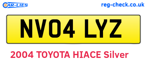 NV04LYZ are the vehicle registration plates.