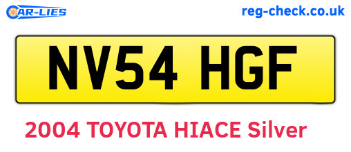 NV54HGF are the vehicle registration plates.