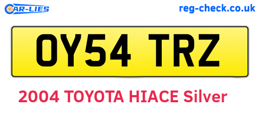 OY54TRZ are the vehicle registration plates.