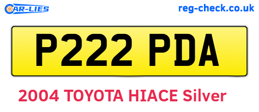 P222PDA are the vehicle registration plates.