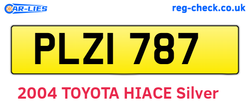 PLZ1787 are the vehicle registration plates.