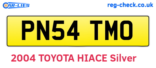 PN54TMO are the vehicle registration plates.