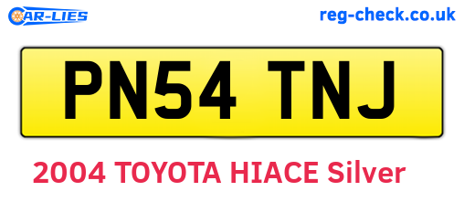 PN54TNJ are the vehicle registration plates.