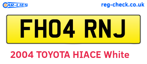 FH04RNJ are the vehicle registration plates.
