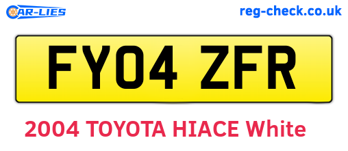 FY04ZFR are the vehicle registration plates.