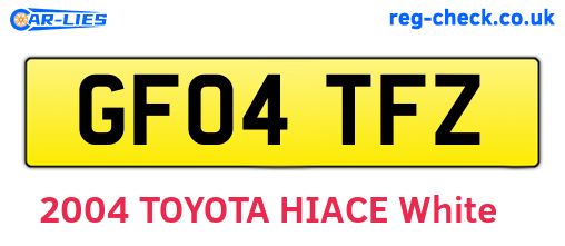 GF04TFZ are the vehicle registration plates.