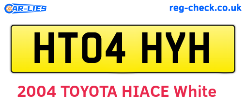 HT04HYH are the vehicle registration plates.