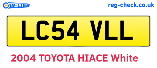 LC54VLL are the vehicle registration plates.