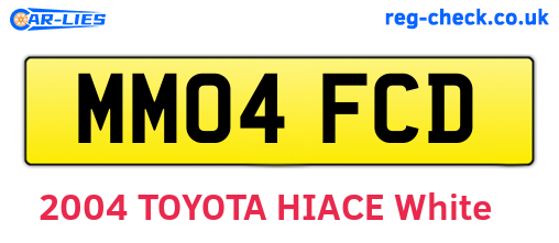 MM04FCD are the vehicle registration plates.