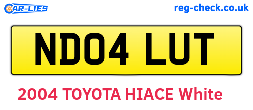 ND04LUT are the vehicle registration plates.