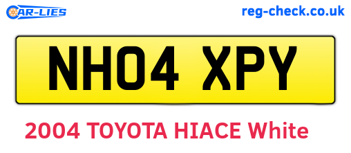 NH04XPY are the vehicle registration plates.