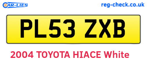 PL53ZXB are the vehicle registration plates.