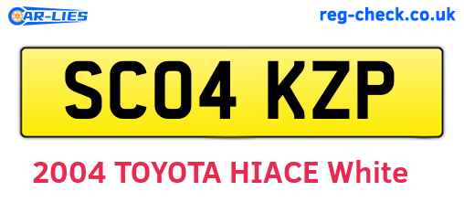 SC04KZP are the vehicle registration plates.