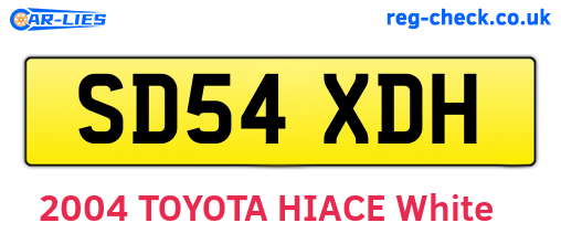 SD54XDH are the vehicle registration plates.