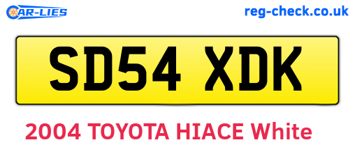 SD54XDK are the vehicle registration plates.