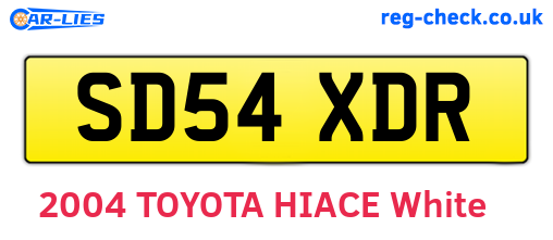 SD54XDR are the vehicle registration plates.