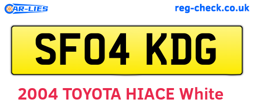 SF04KDG are the vehicle registration plates.