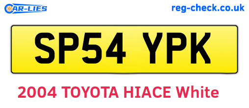 SP54YPK are the vehicle registration plates.