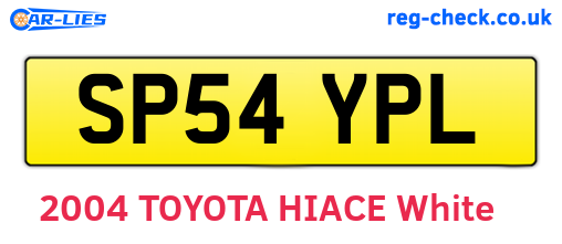 SP54YPL are the vehicle registration plates.