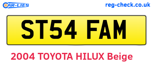 ST54FAM are the vehicle registration plates.