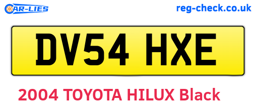 DV54HXE are the vehicle registration plates.