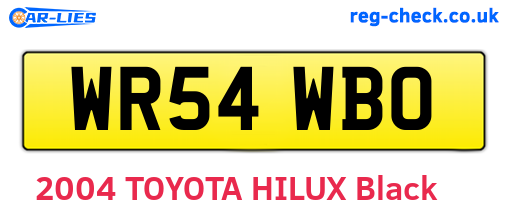 WR54WBO are the vehicle registration plates.