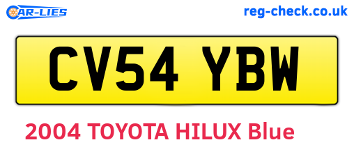 CV54YBW are the vehicle registration plates.