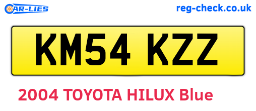 KM54KZZ are the vehicle registration plates.