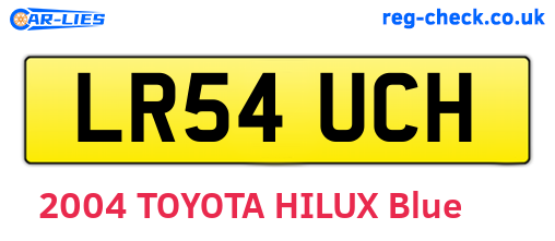 LR54UCH are the vehicle registration plates.