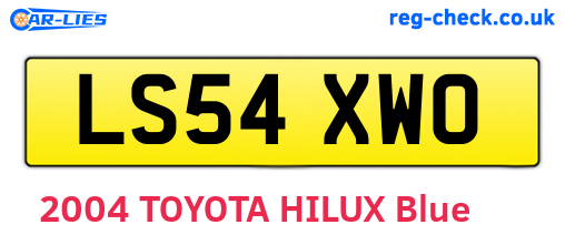 LS54XWO are the vehicle registration plates.