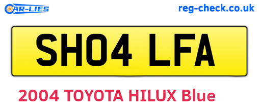 SH04LFA are the vehicle registration plates.