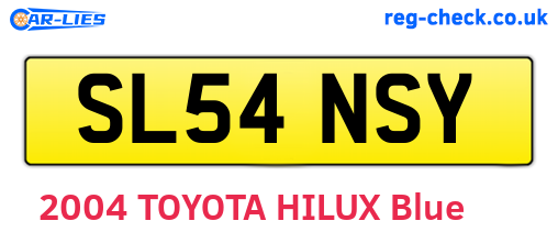 SL54NSY are the vehicle registration plates.