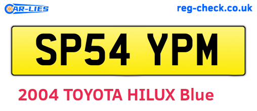 SP54YPM are the vehicle registration plates.